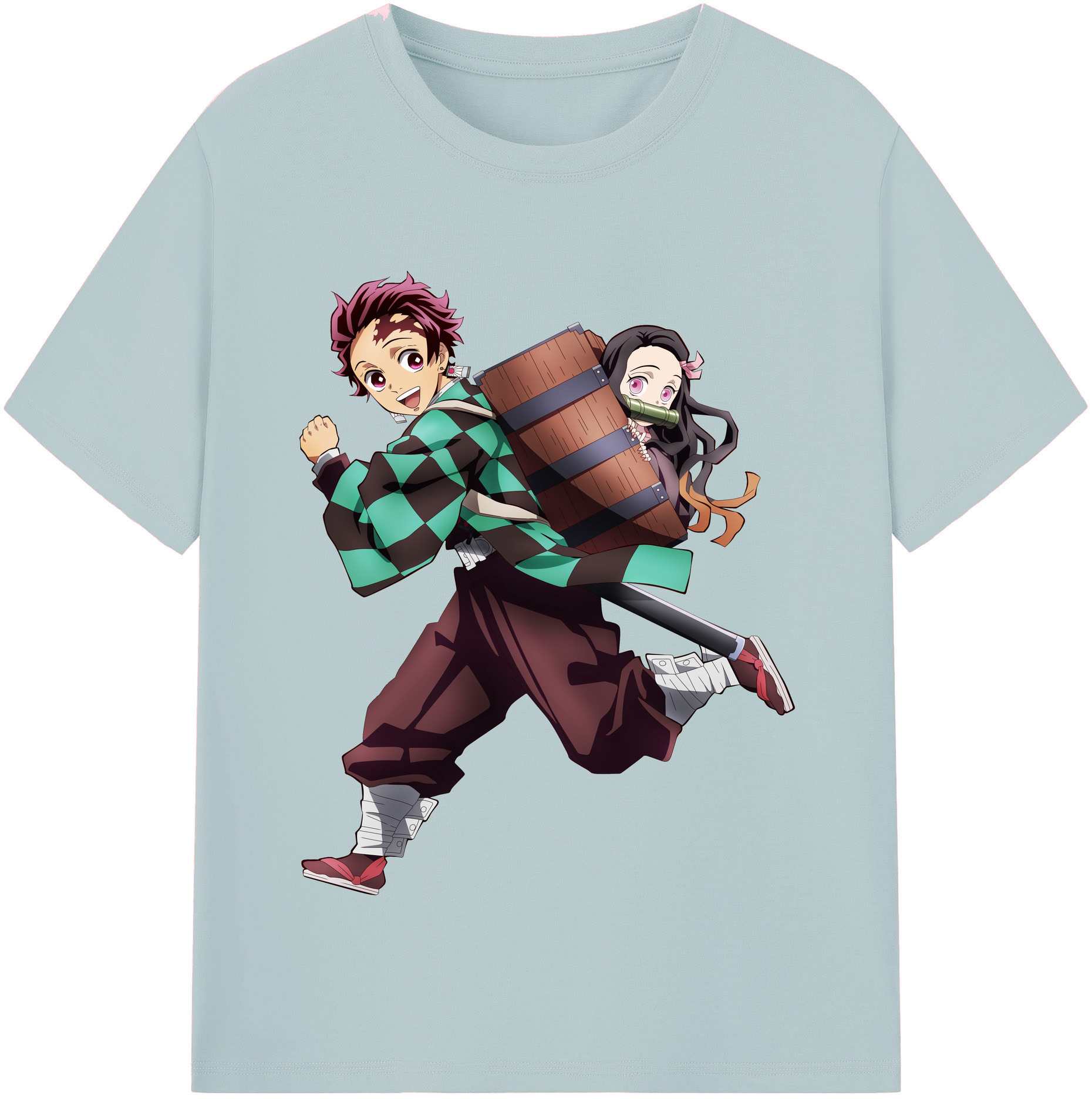 （画像用） 鬼滅の刃 竈門 炭治郎／かまど たんじろう Kamado Tanjirou 綿100％半袖Tシャツ（フロントプリント）
